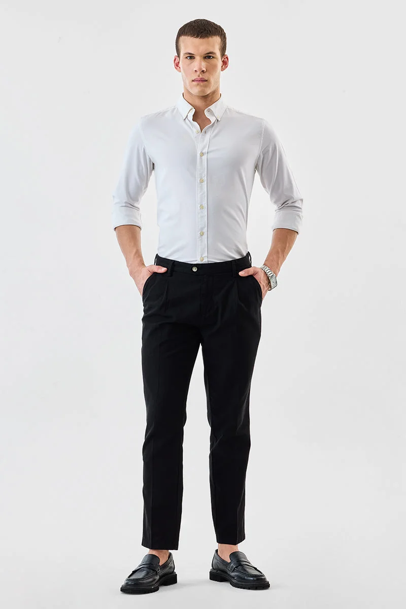 SNITCH Overdyed 100% Cotton Slim Fit Trousers